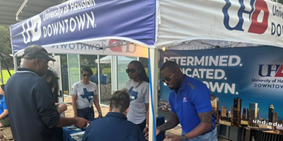 MBA sets up table at Discovery Green