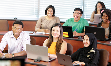 Students sitting in class