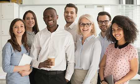 Business people smiling