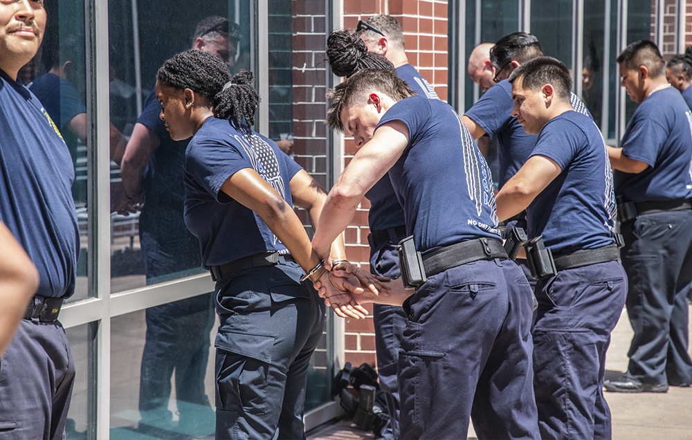 Cadet's practicing Handcuffing Procedures Cadet's practicing Handcuffing Procedures