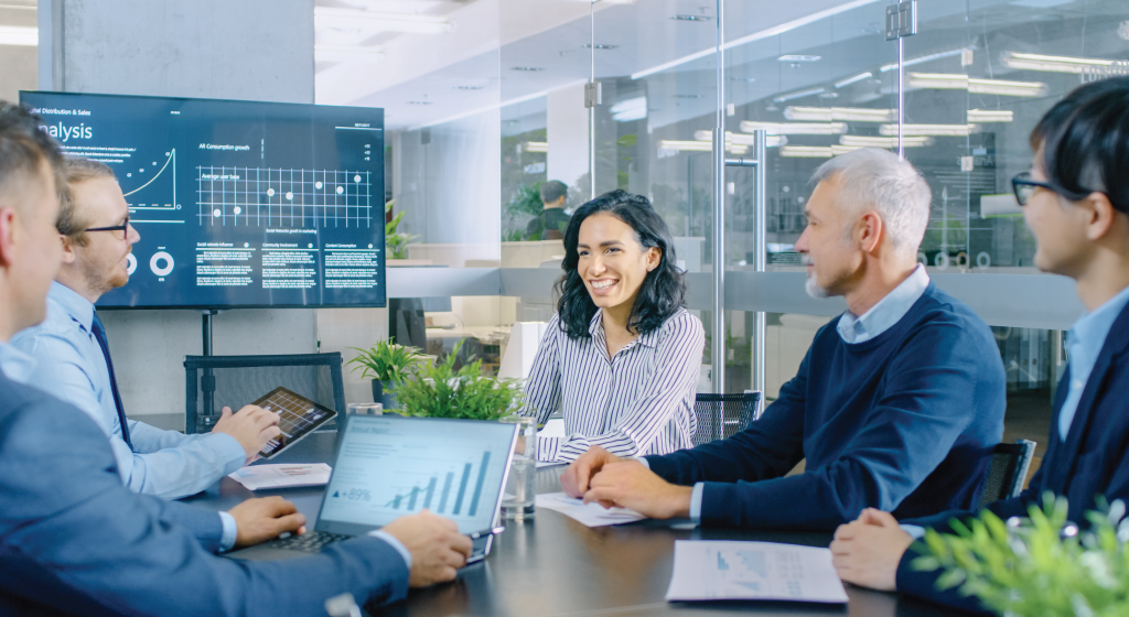 Image of a group of people having a meeting