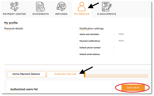 Screenshot of Authorized User List