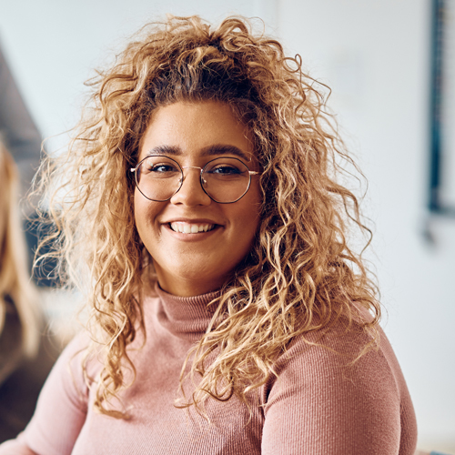 Smiling college student
