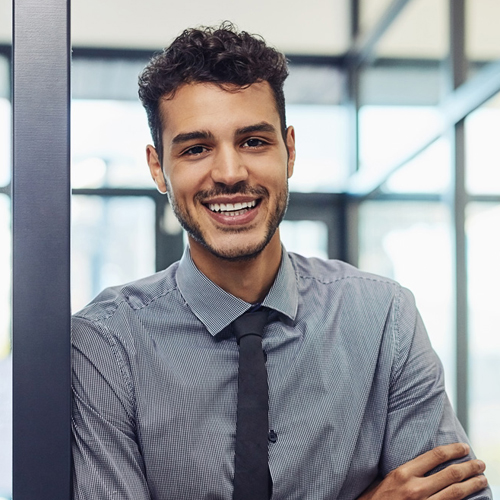  smiling graduate student