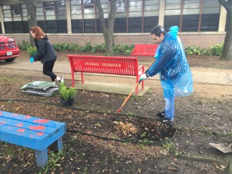 Students Gardening