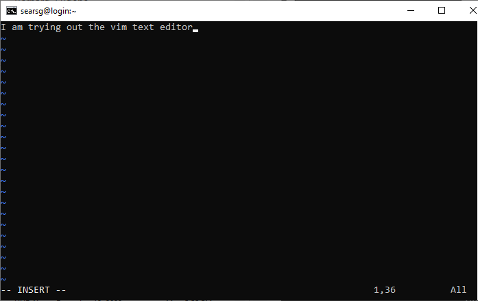 text inside terminal