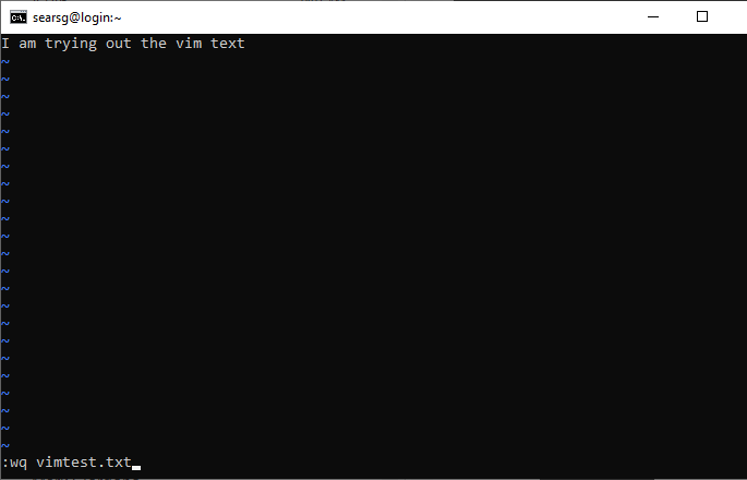 text inside terminal