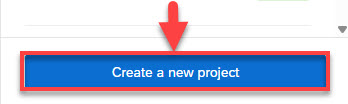 Create new project button in Qualtrics