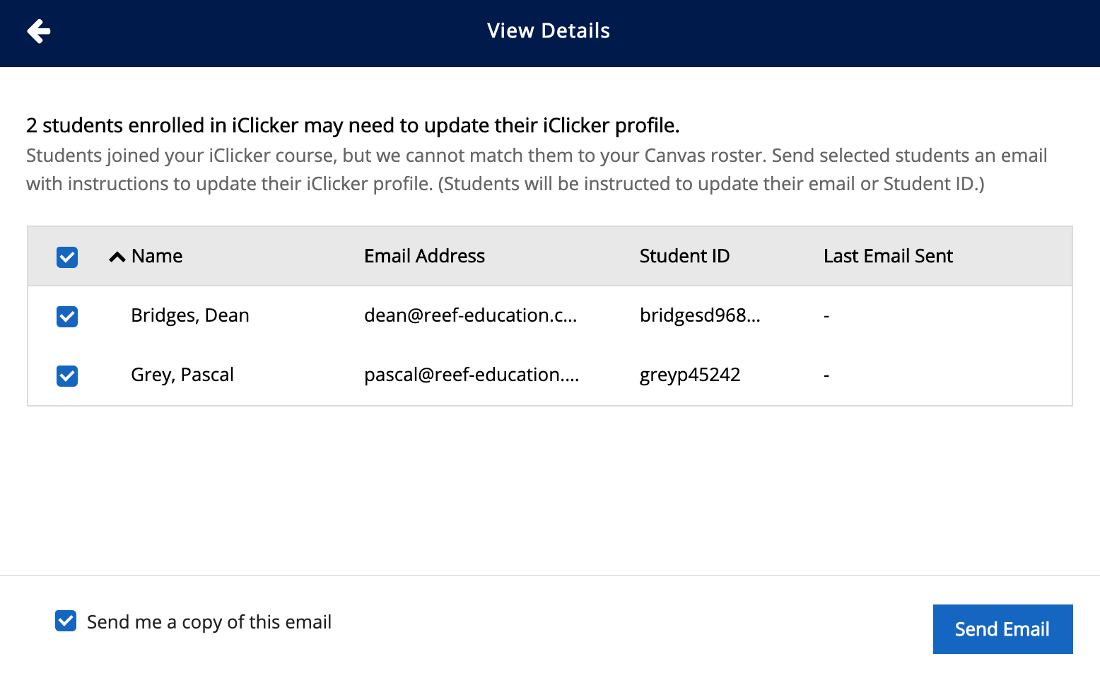 Sync complete; view details.