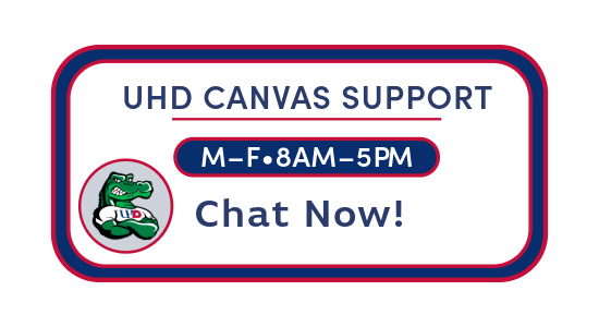Button that reads UHD Canvas support M-F, 8AM-5PM Chat Now!