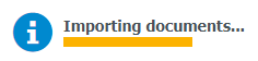 a screenshot of the import status bar