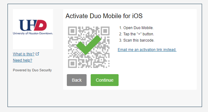 Duo Enrollment Screenshot