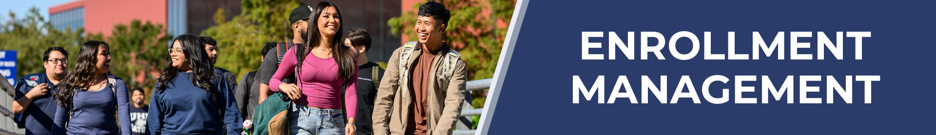 Enrollment Management - UHD students walking on campus