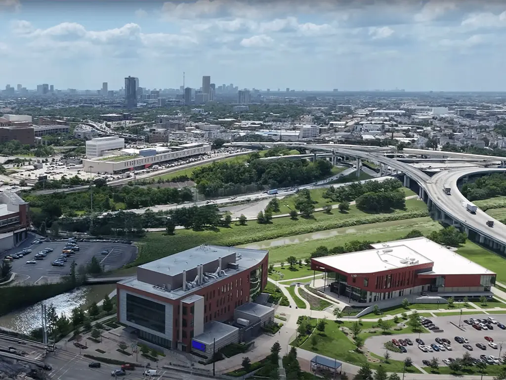 Mock up of campus without I-10