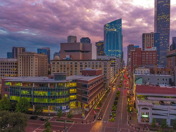 downtown houston aerial photo