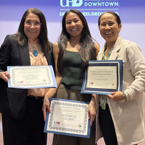Eclarin poses for a photo with her mentors