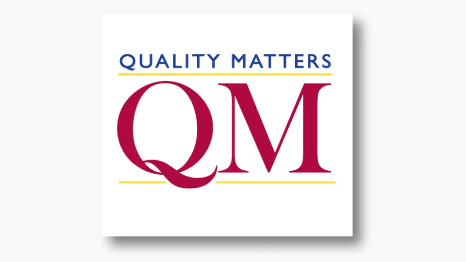 Quality Matters logo with a drop shadow