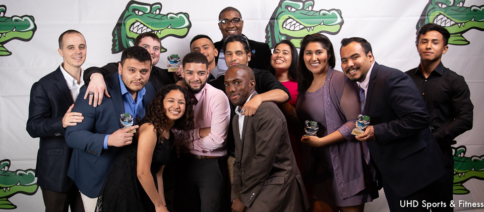 Group shot of students with awards.