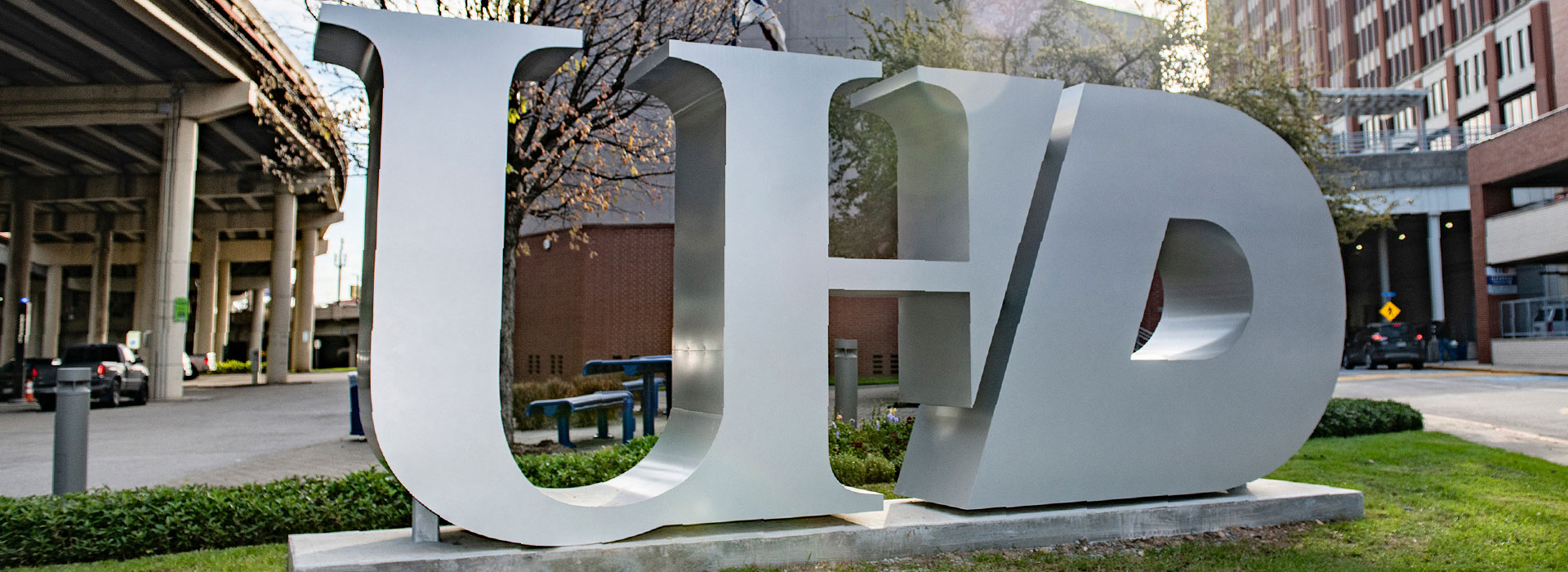 UHD letters sculpture